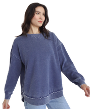 High Low  Women's Sweatshirt in Navy Blue