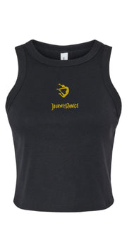 JourneyDance Baby Rib Crop Racer Tank Vintage Black