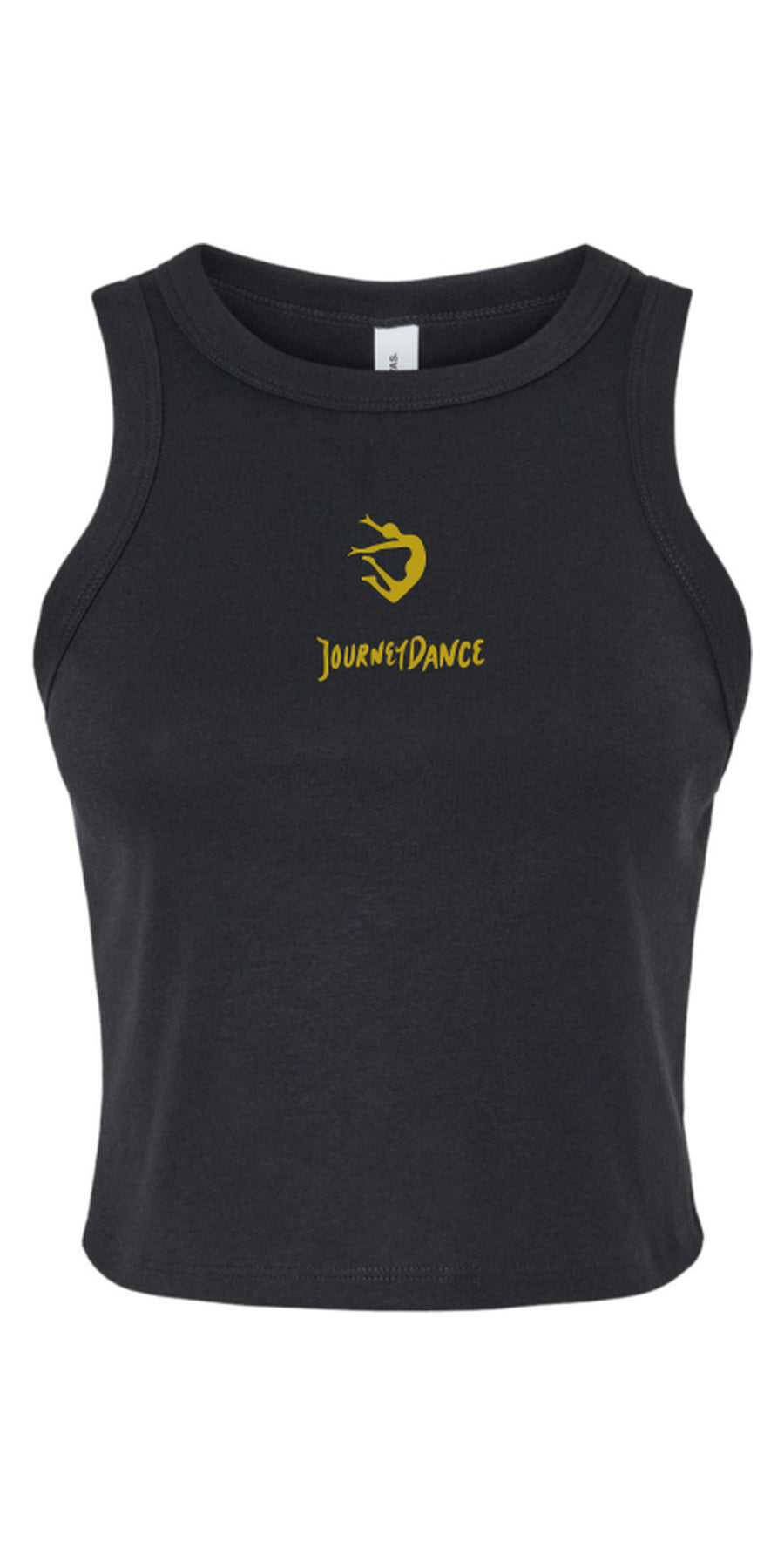 JourneyDance Baby Rib Crop Racer Tank Vintage Black