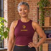 JourneyDance Baby Rib Crop Racer Tank Maroon