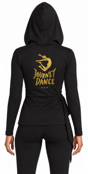 Journey Dance Bamboo Cotton Wrap Women's Hoodie Black