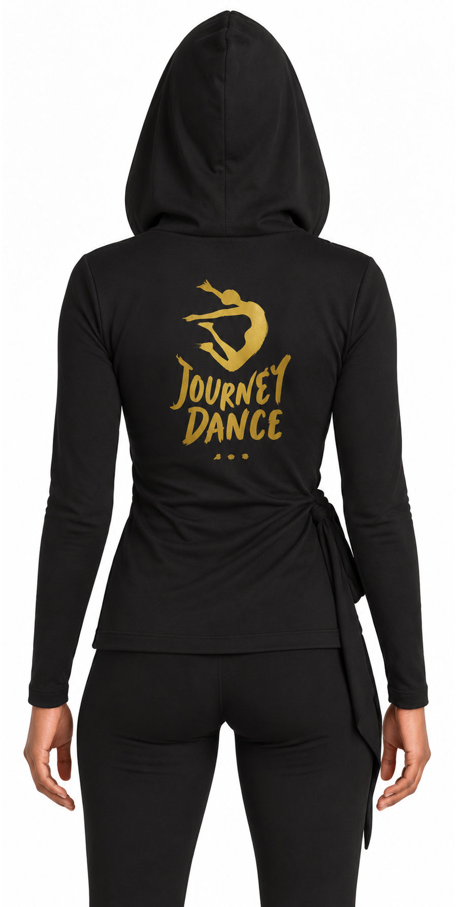 Journey Dance Bamboo Cotton Wrap Women's Hoodie Black