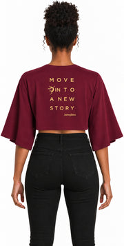 Bamboo Cotton Stretch Tie Kimono Jacket Merlot Maroon