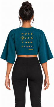 Bamboo Cotton Stretch Tie Kimono Jacket Moroccan Teal