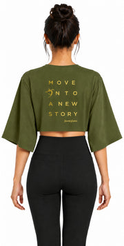 Bamboo Cotton Stretch Tie Kimono Jacket Moss Green