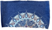 Mandala Bamboo Organic Cotton Raw Edge Headband in Heather Navy