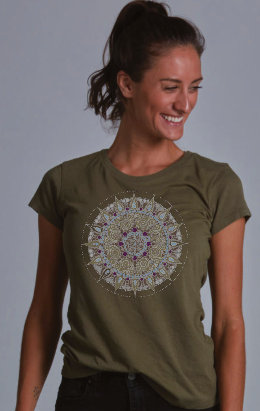 CUSTOM AL SILVER MANDALA DESIGN TOP CUSTOM WORDS