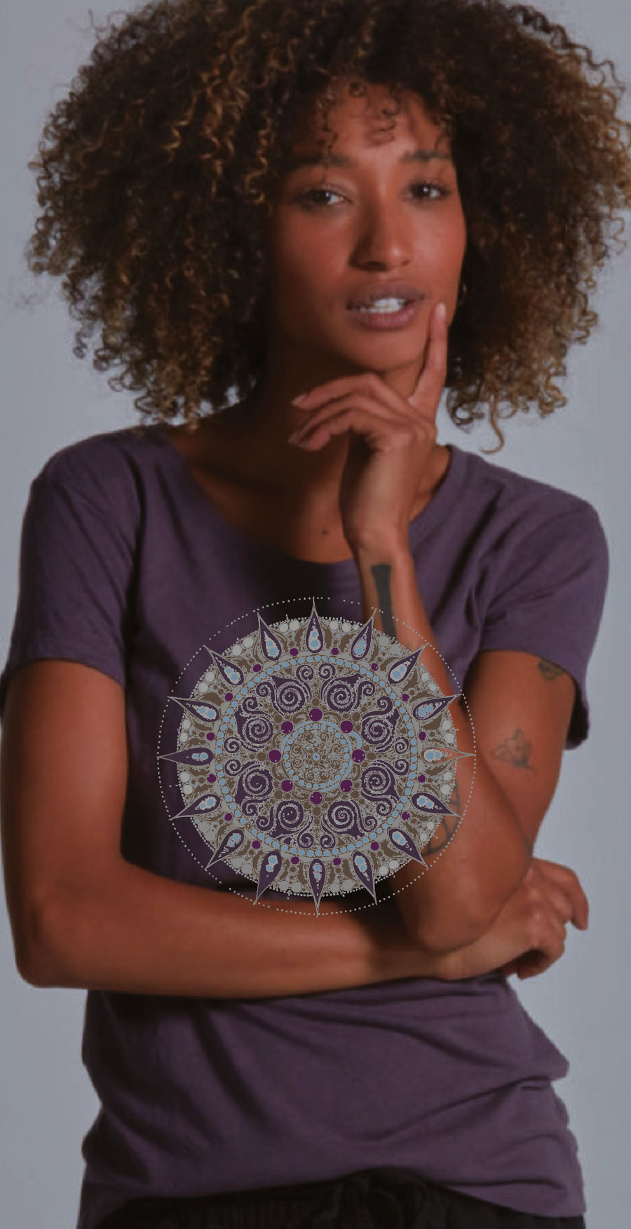 CUSTOM AL SILVER MANDALA DESIGN TOP CUSTOM WORDS