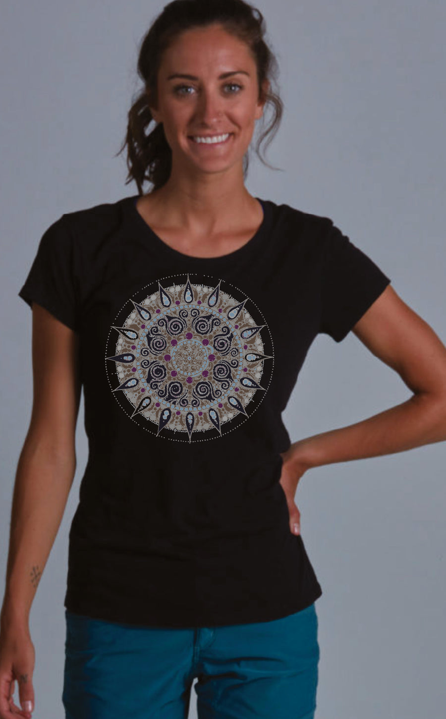 CUSTOM AL SILVER MANDALA DESIGN TOP CUSTOM WORDS