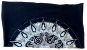 Mandala Bamboo Organic Cotton Raw Edge Headband in Black
