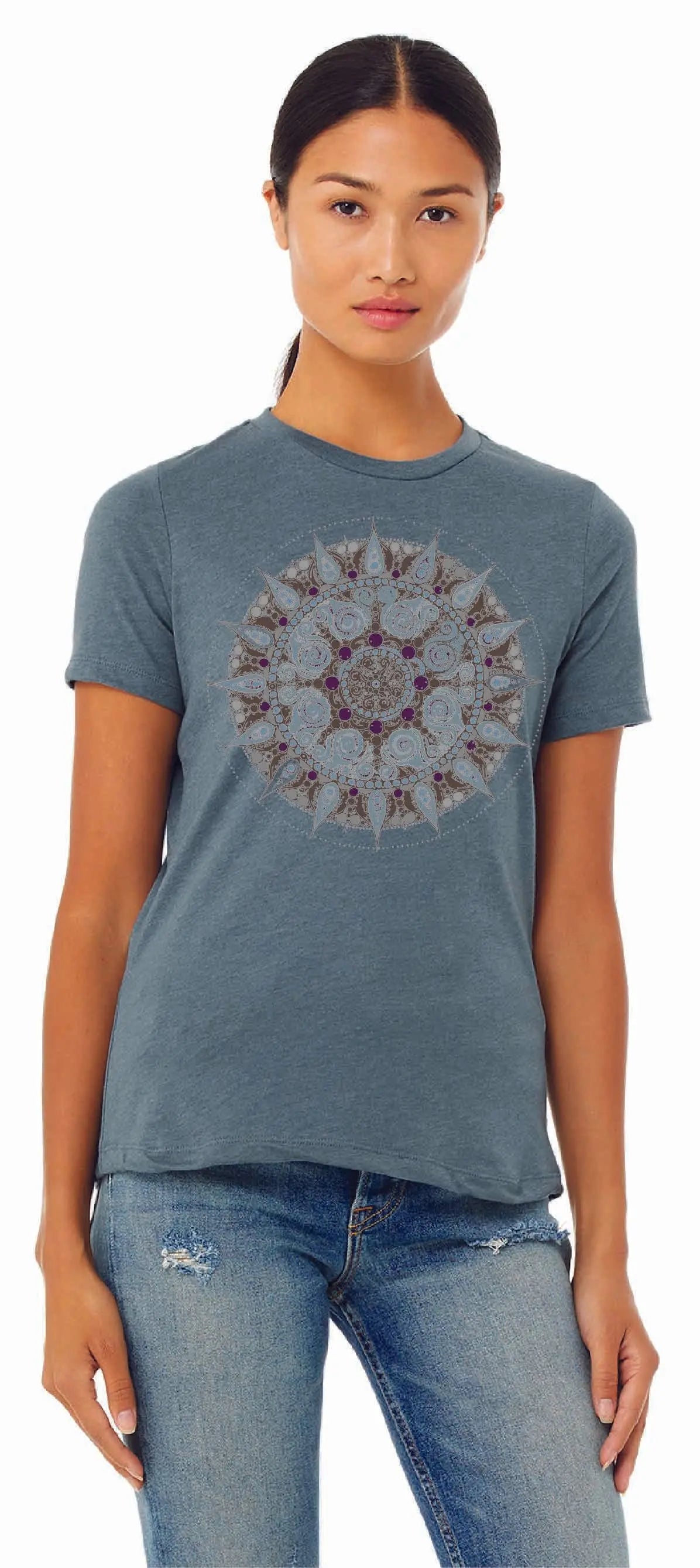 Mandala Relaxed Short Sleeve Tee - Ancient Language Yoga Clothing