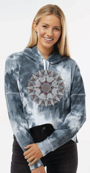 Mandala Women's Tie Dye Hoodie in Black