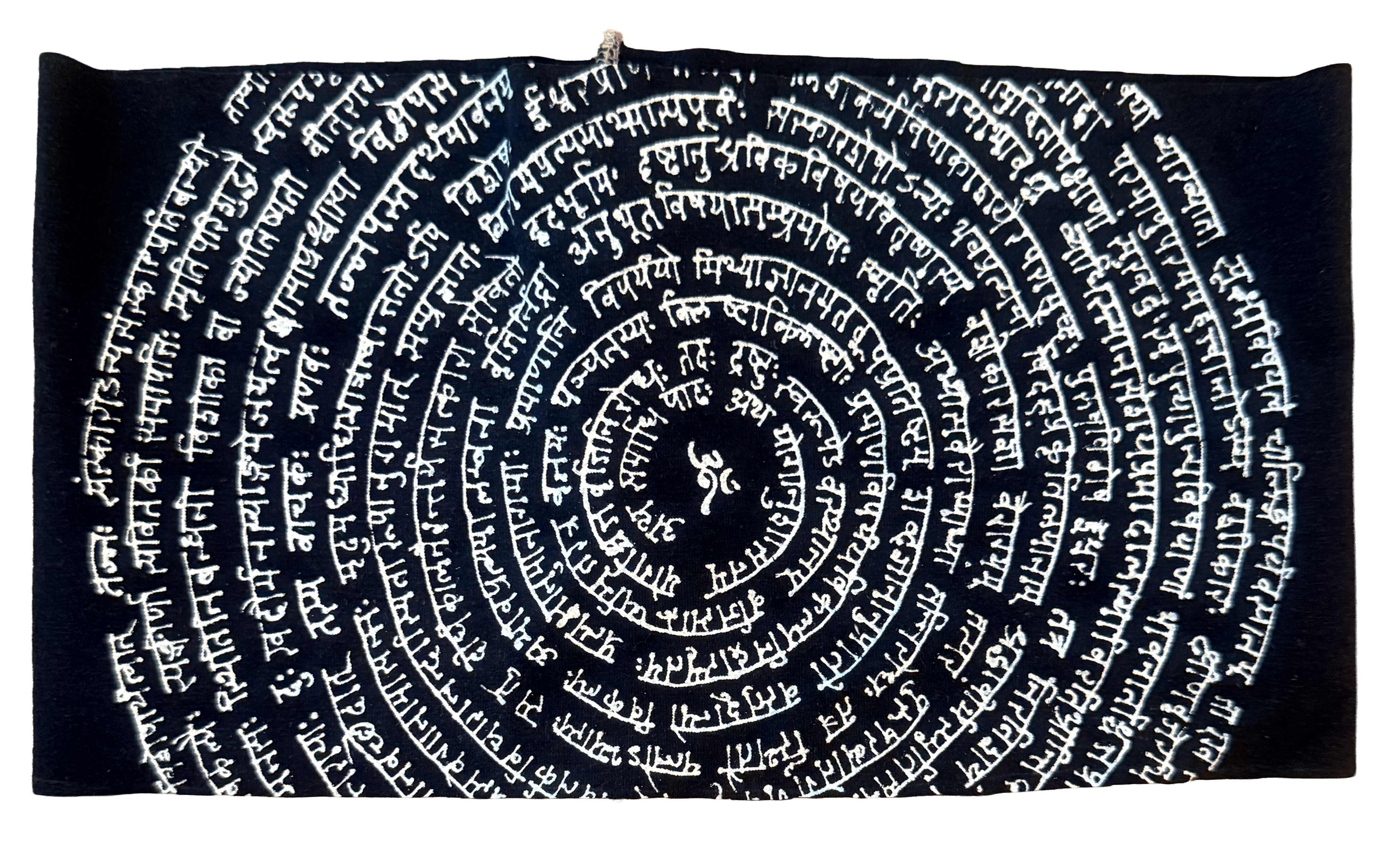 Headband Sanskrit Cotton Lycra Raw Edge in Black