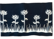 Wild Lotus Cotton Lycra Raw Edge Headband in Black
