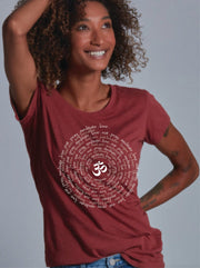 Zen Spiral Women's Bamboo Cap Sleeve Tee Ancient Language Yoga Clothing
